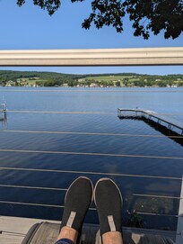 Coffee on the lower deck in the AM