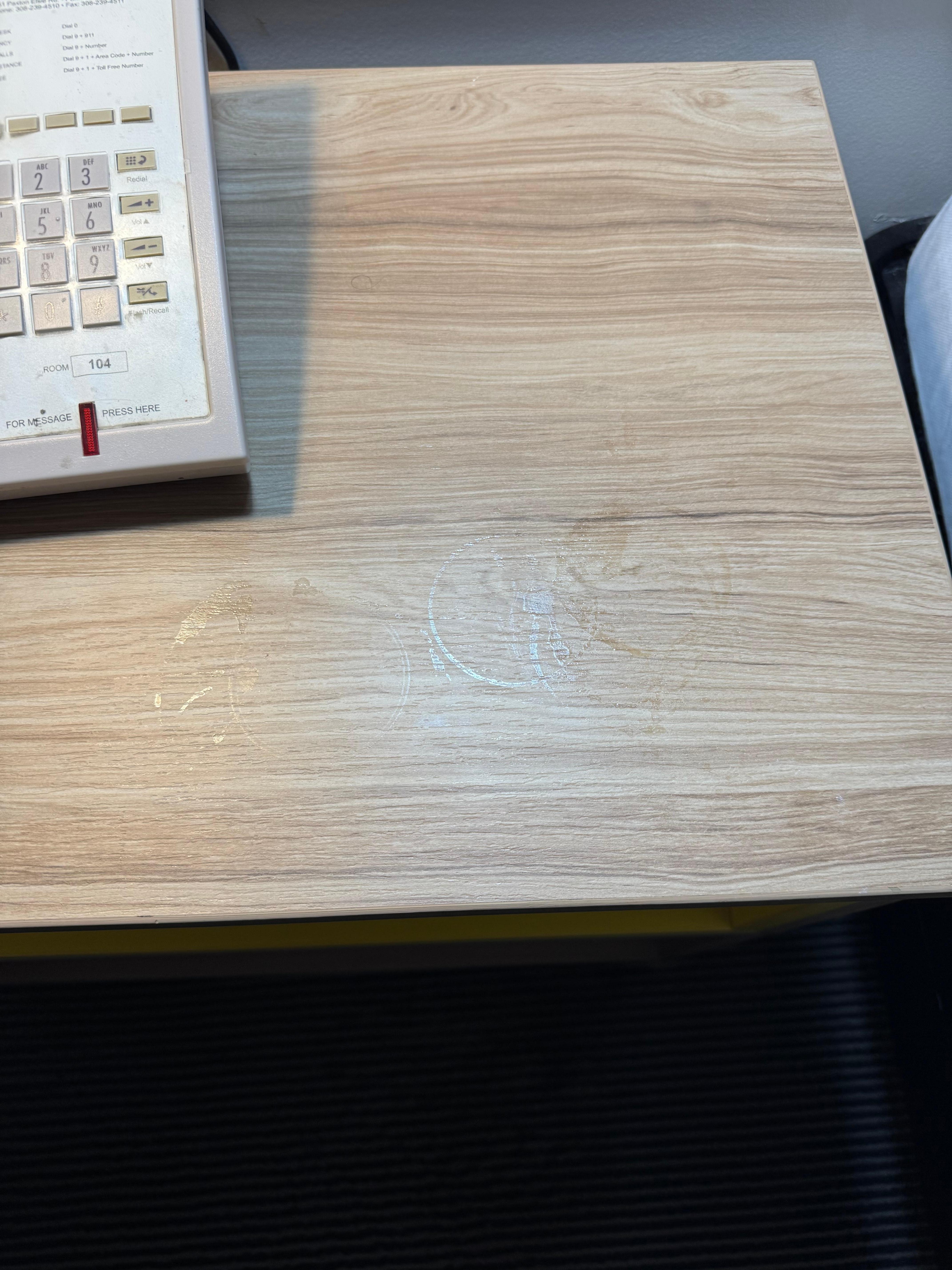 Sticky stains on counter top