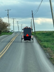 You can see the horses and buggies go by right in front of the house