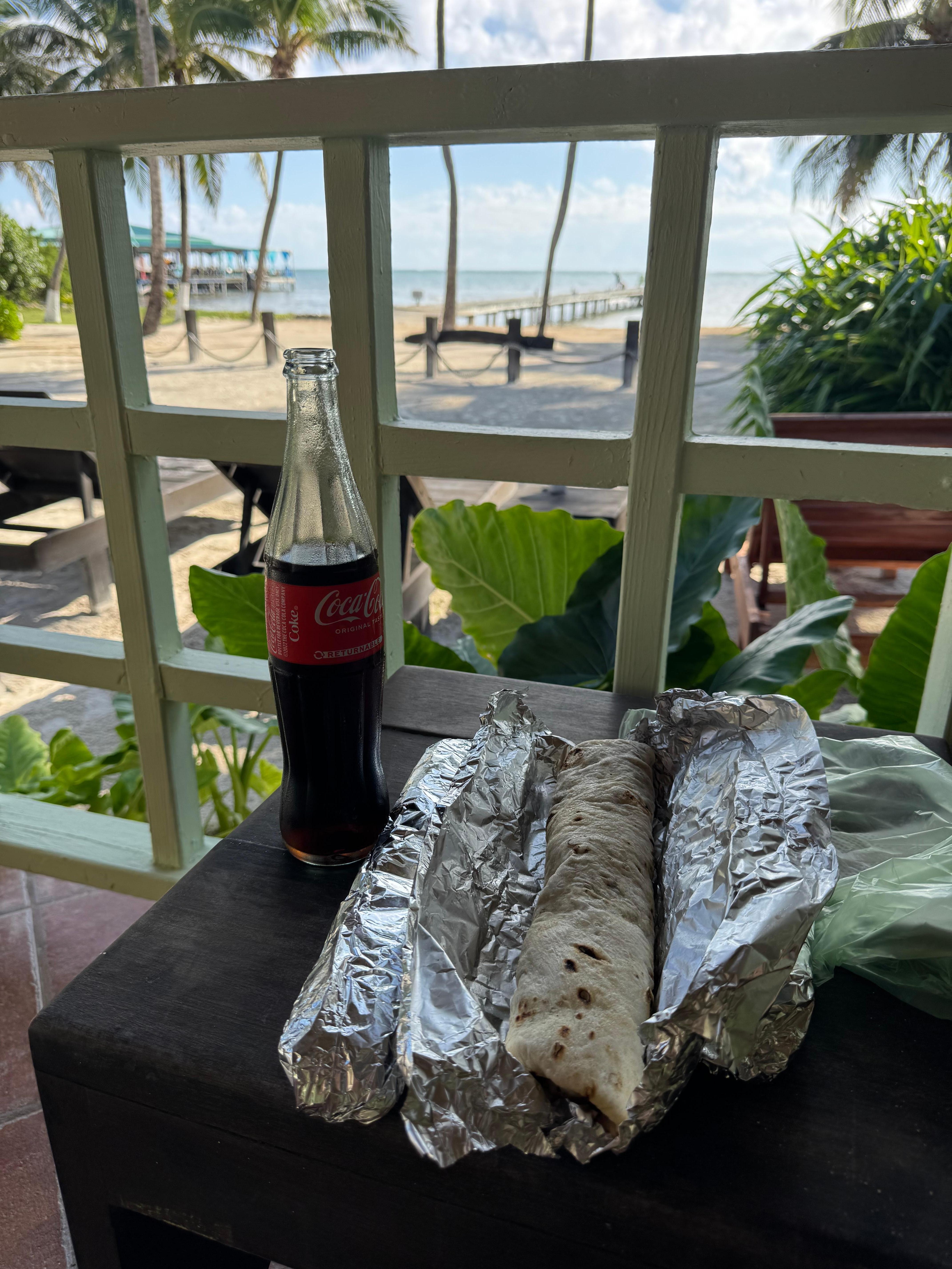 Enjoying the front porch of our room.