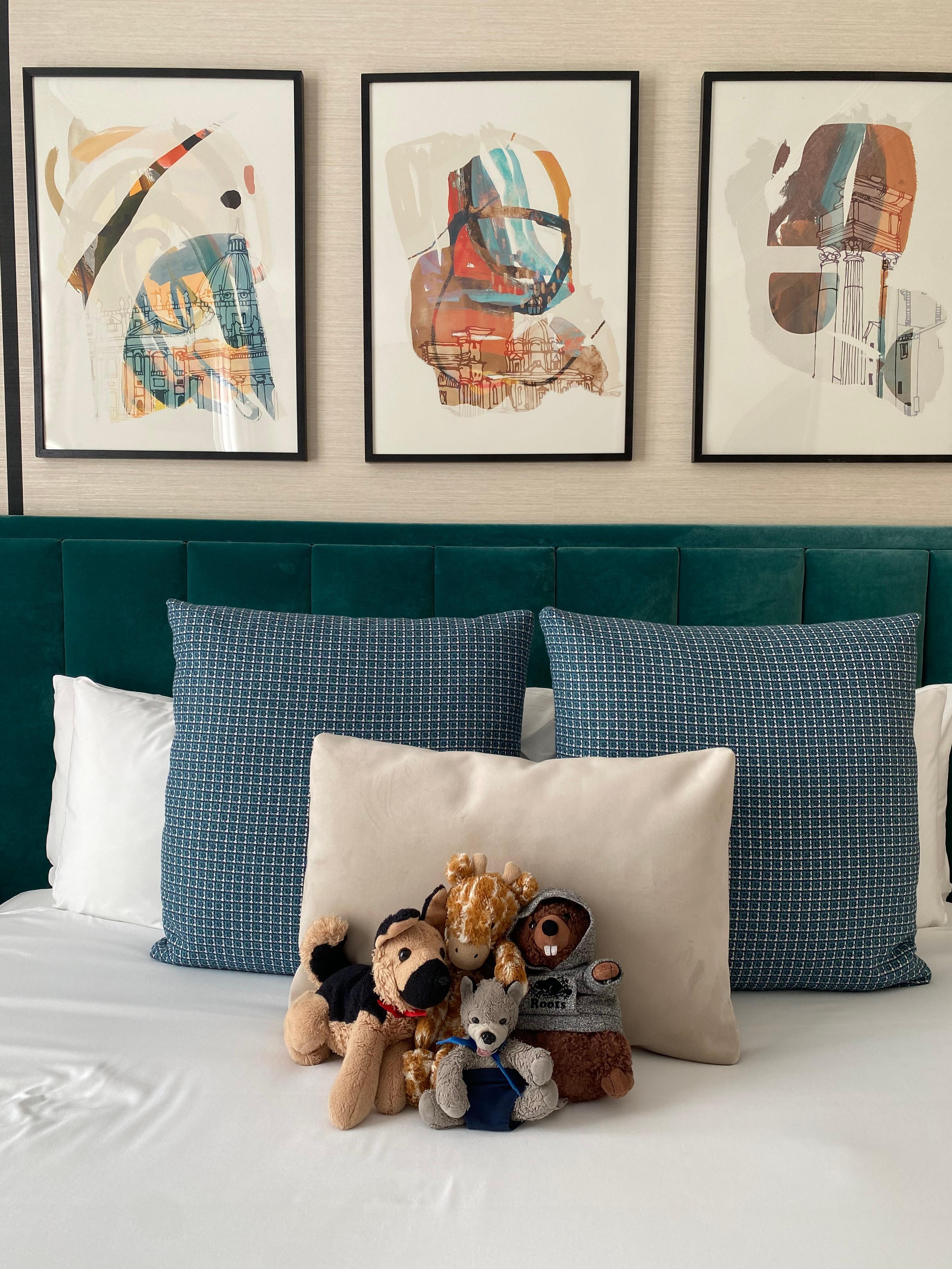 My son brought along some friends. 