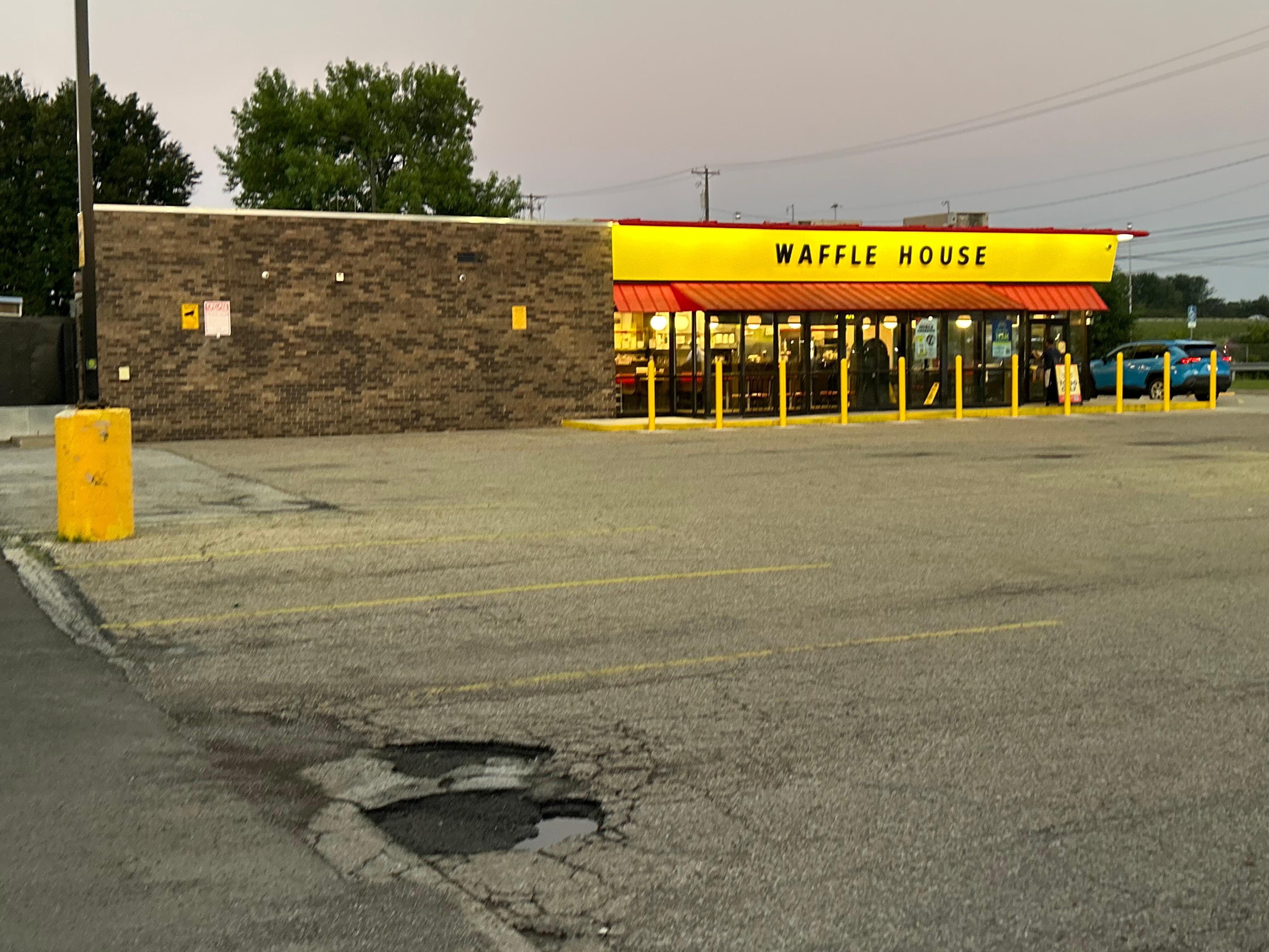 Waffle House next door, hardly any customers the whole time we were there.