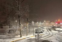 It snowed one night during my stay, this is the view from a warm room.