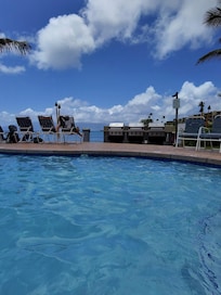 At the pool looking out to the cove