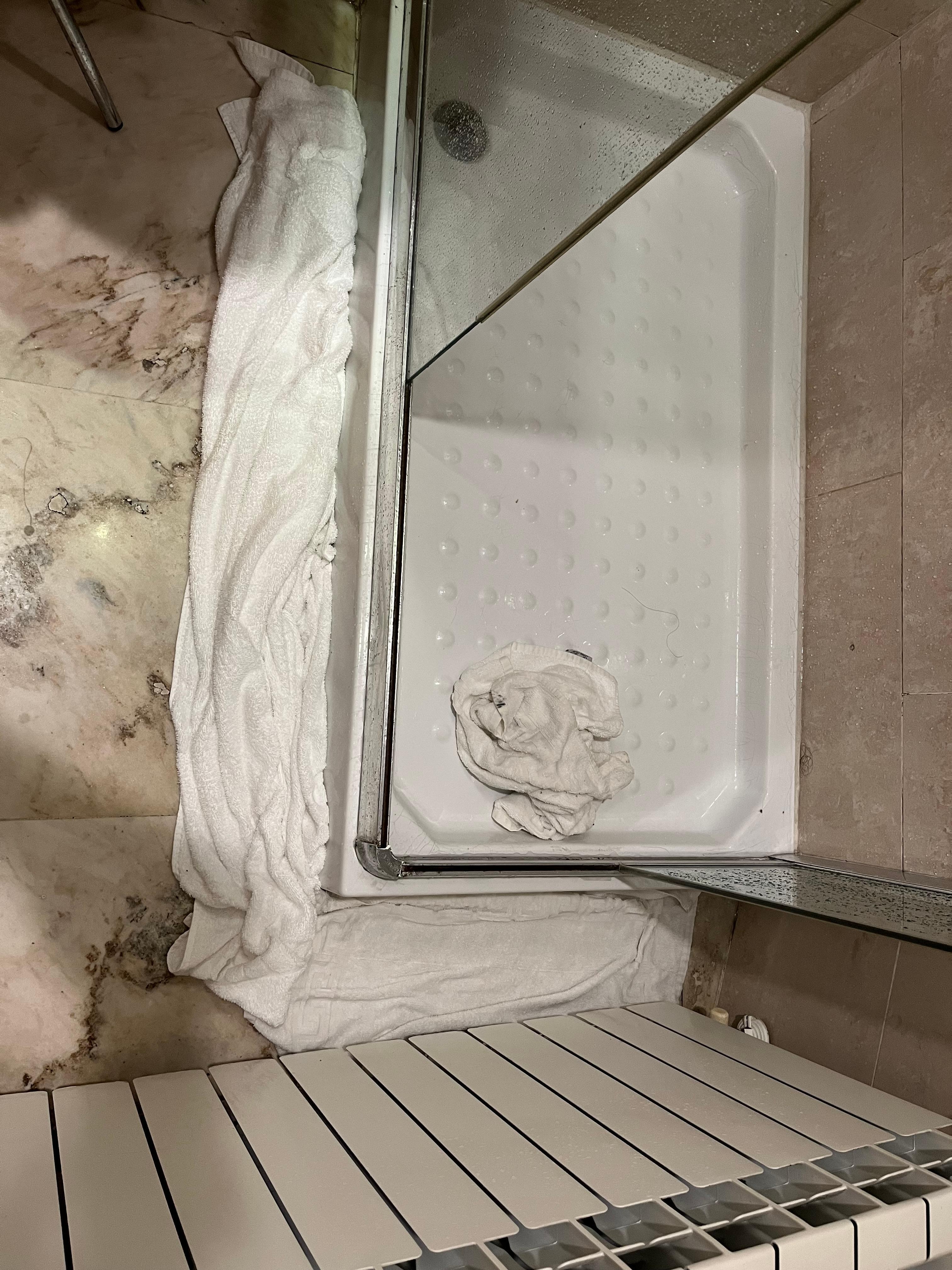 No shower doors. 