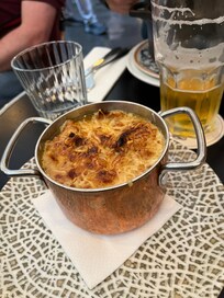 Best French onion soup at Les Amours near the Eiffel Tower.