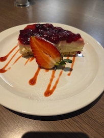 Cheese cake was so fluffy and leaves you wanting more.