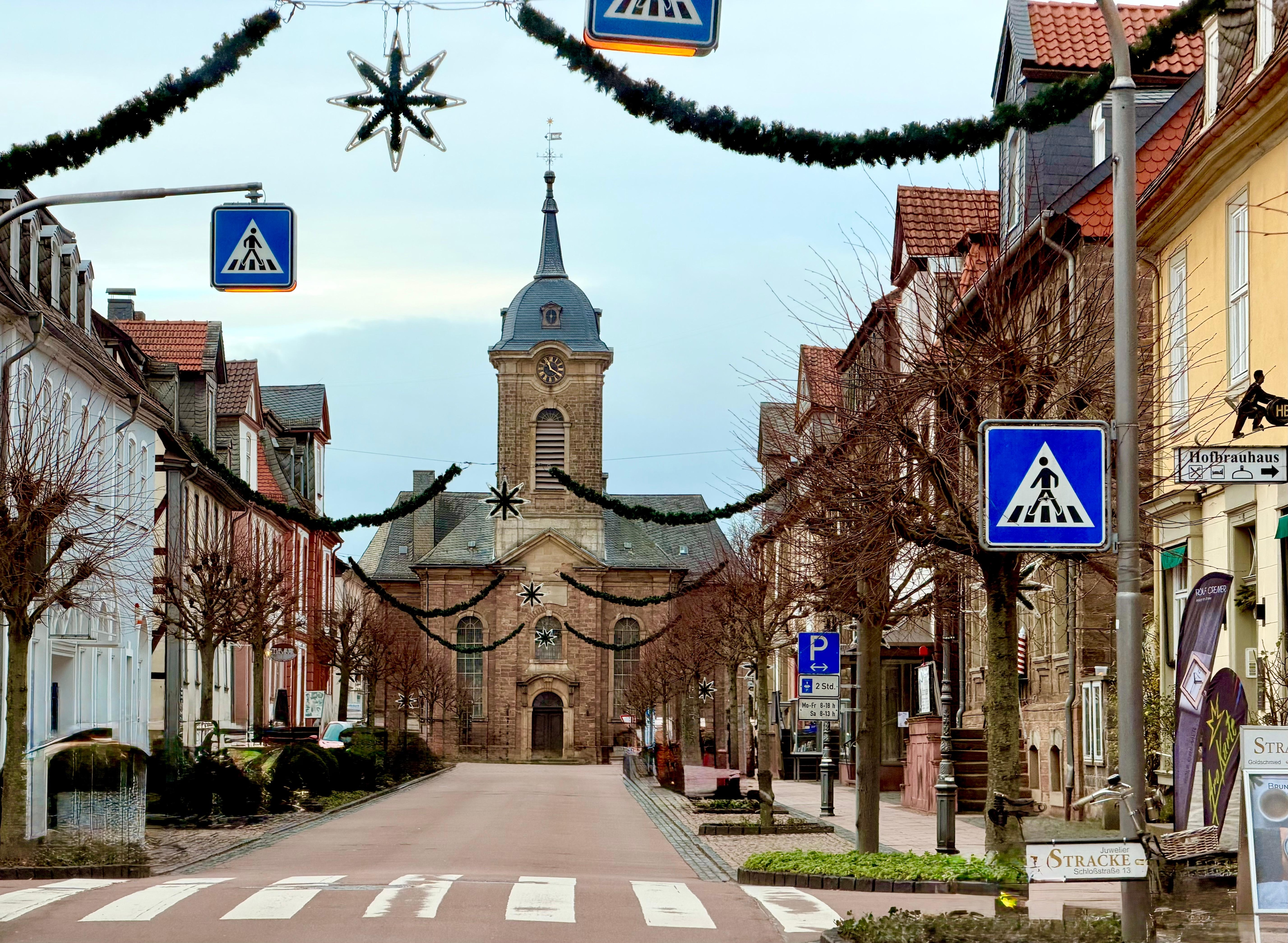 Downtown with church in background