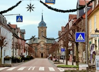 Downtown with church in background