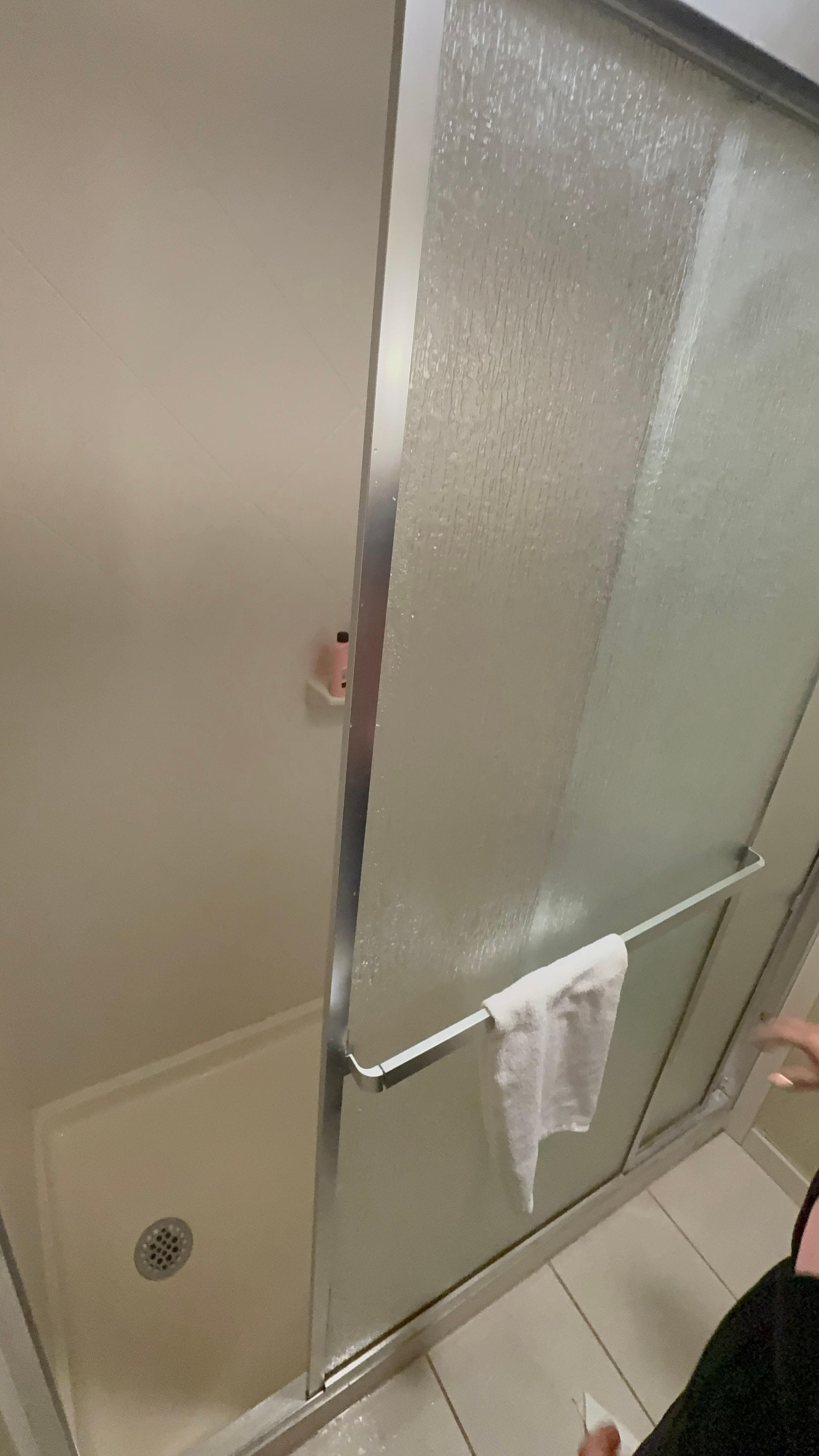 Broken shower door