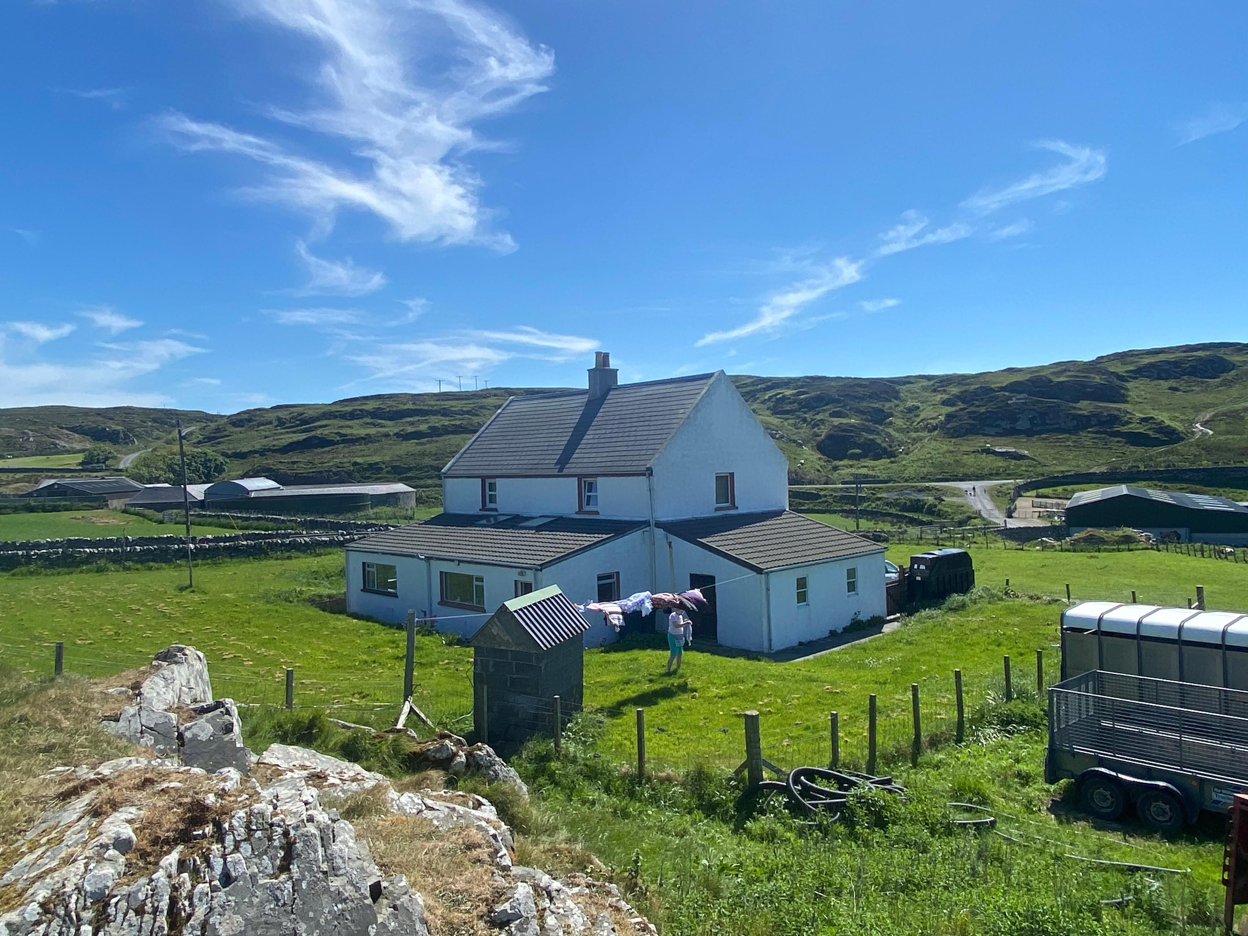 From the back of the cottage looking south