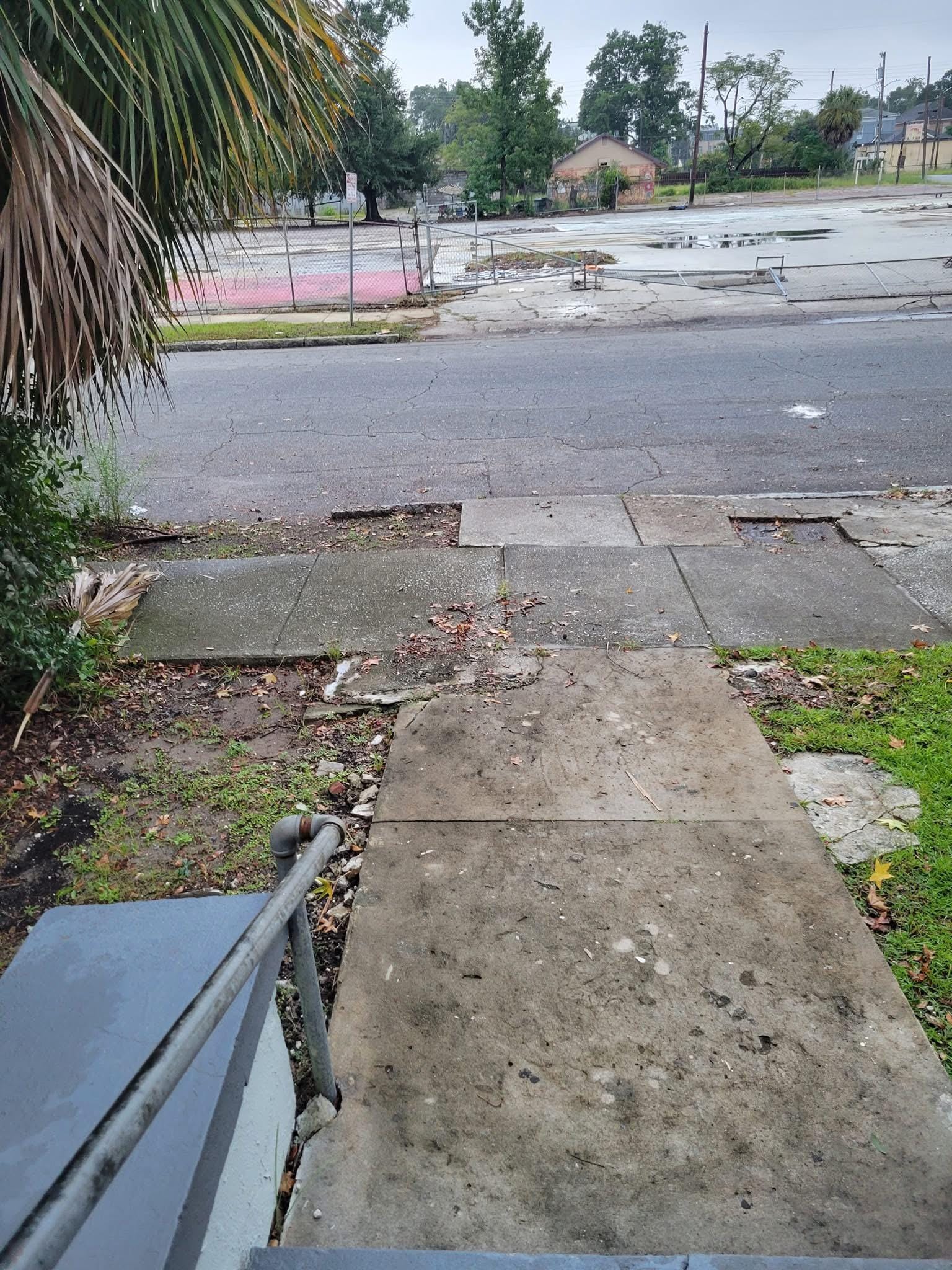 Front view and side walk