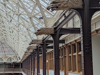 Arcade gargoyles.
