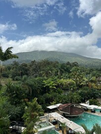 Best view of the volcano from our stay