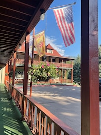 View from the main entrance of the hotel.