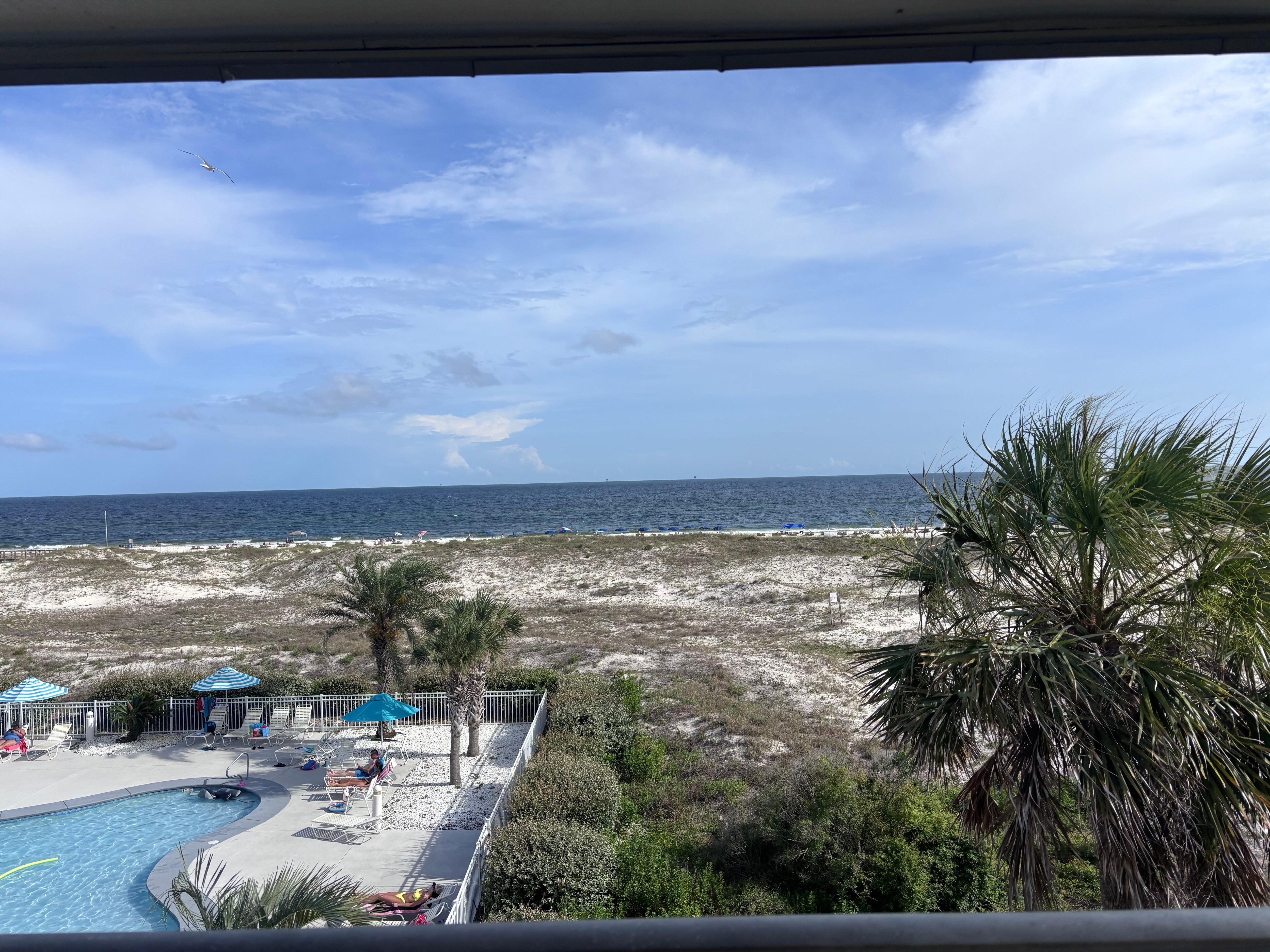 Off the balcony of the condo