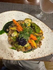 One of two vegan meal choices. Many sides were also vegan and the chef worked with my many allergies.