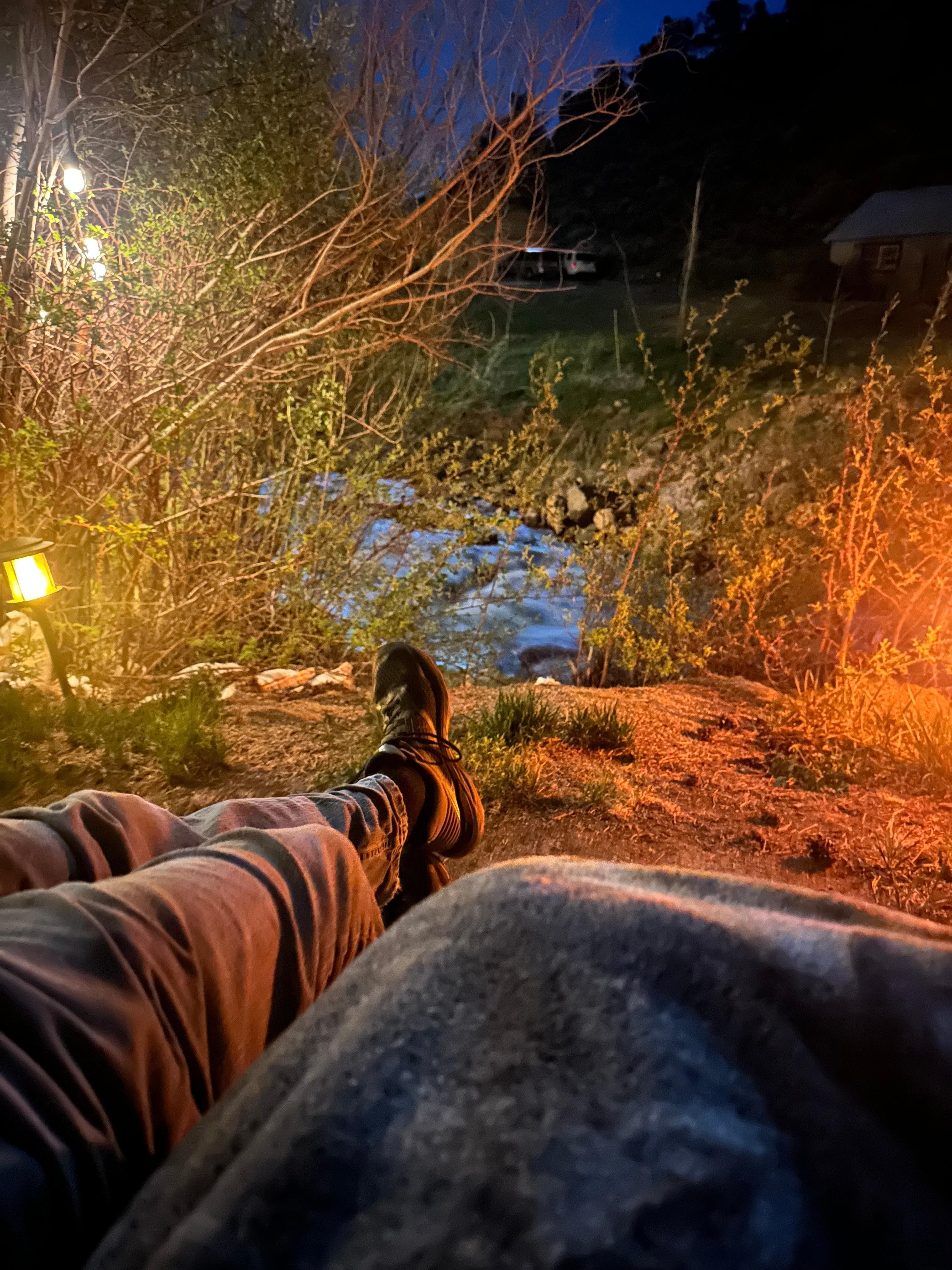 Fireplace at night 