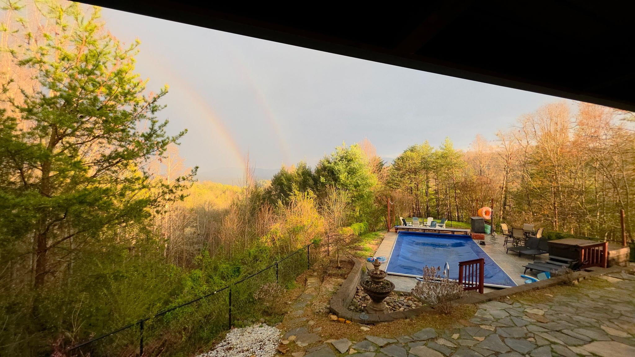 Amazing double rainbow after the rain