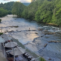A view of the river from the balcony.