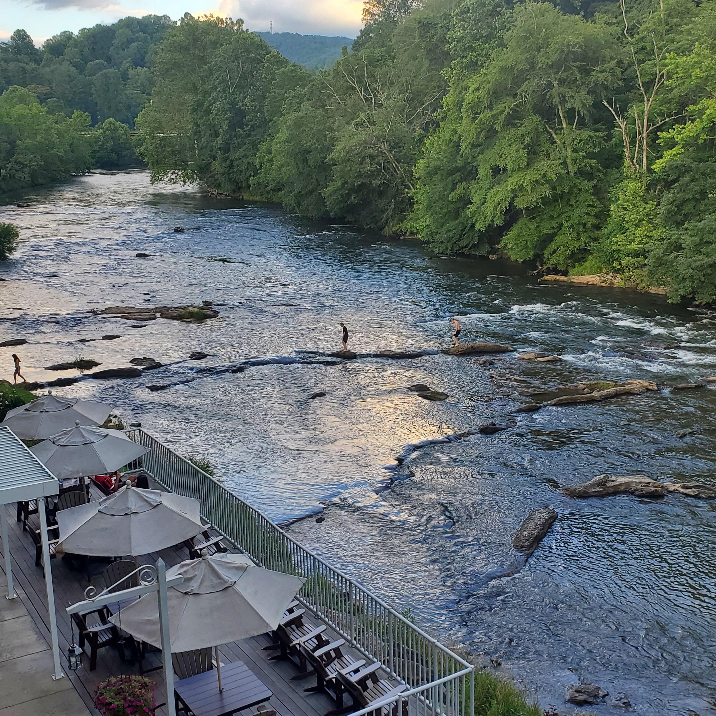 A view of the river from the balcony.