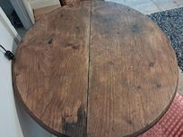 The broken “dining” table