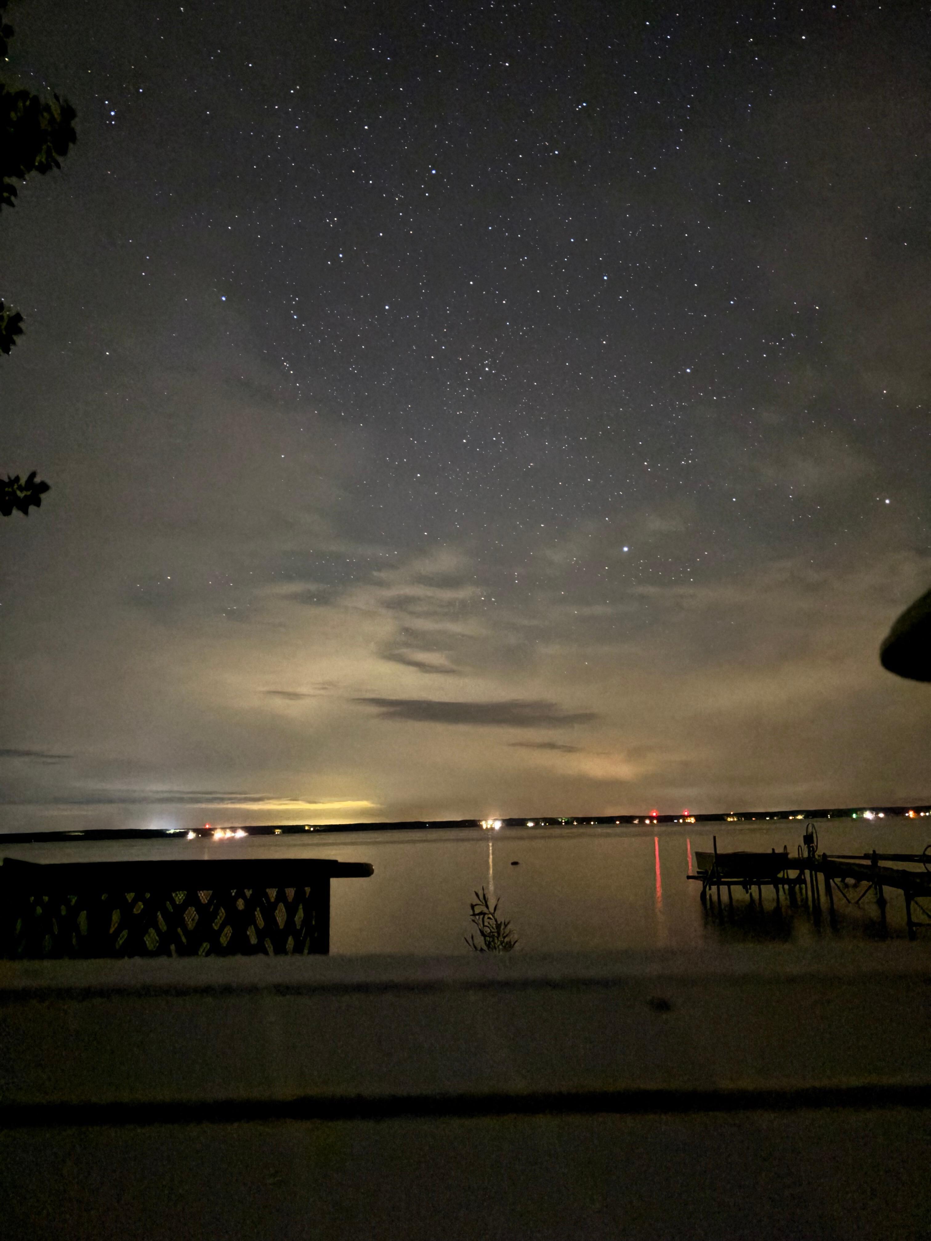 Time lapse photo taken around midnight