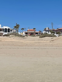 Looking at the house from the beach