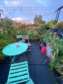 Rooftop garden my sanctuary and you really get a perspective of the city.