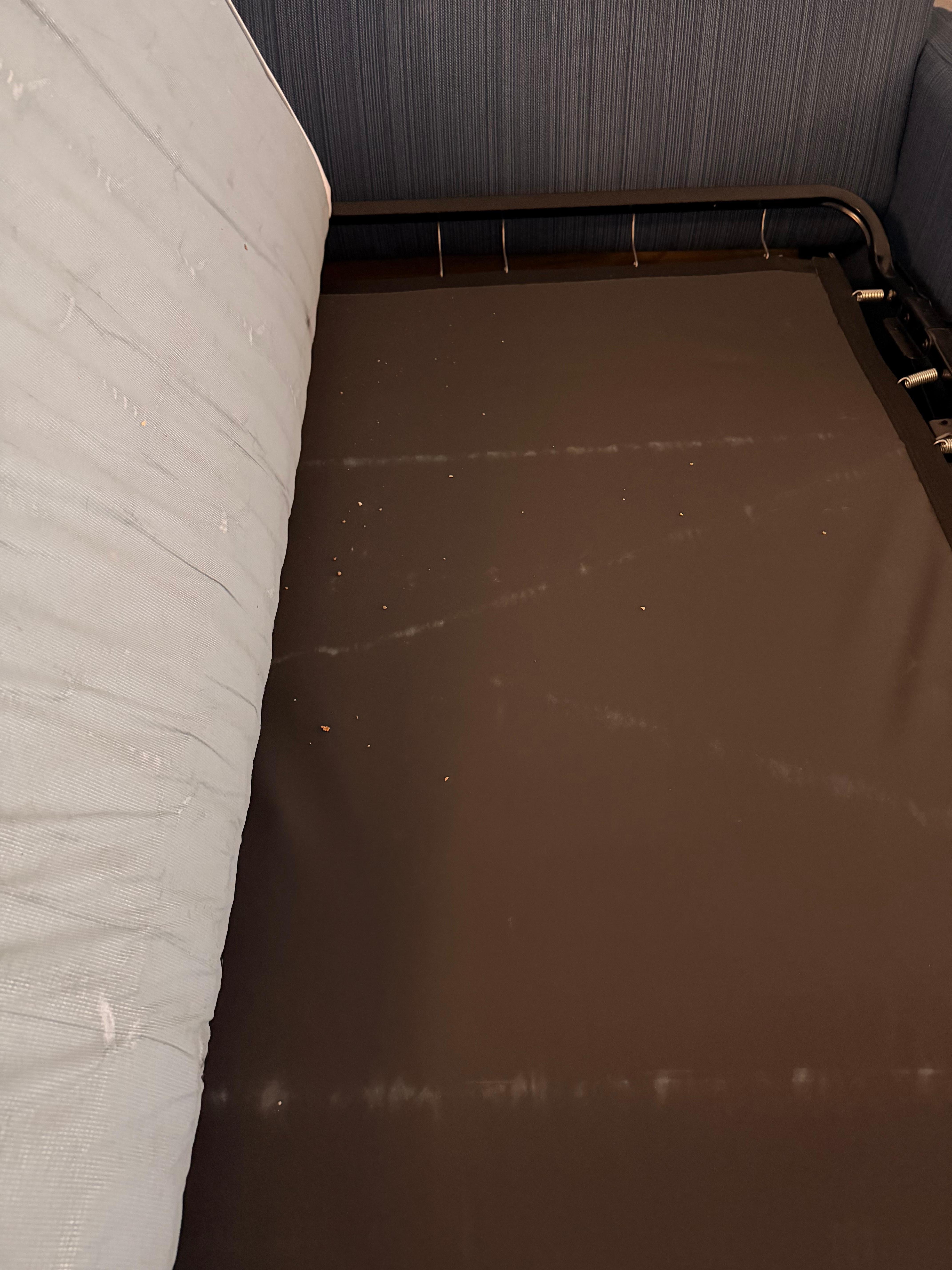 Food that was shaking around when the bed was opened.