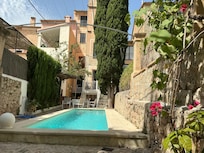The view of the house from the sunlounger - 4 floors, beautifully furnished right up to the roof terrace.