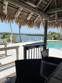 View from outdoor kitchen