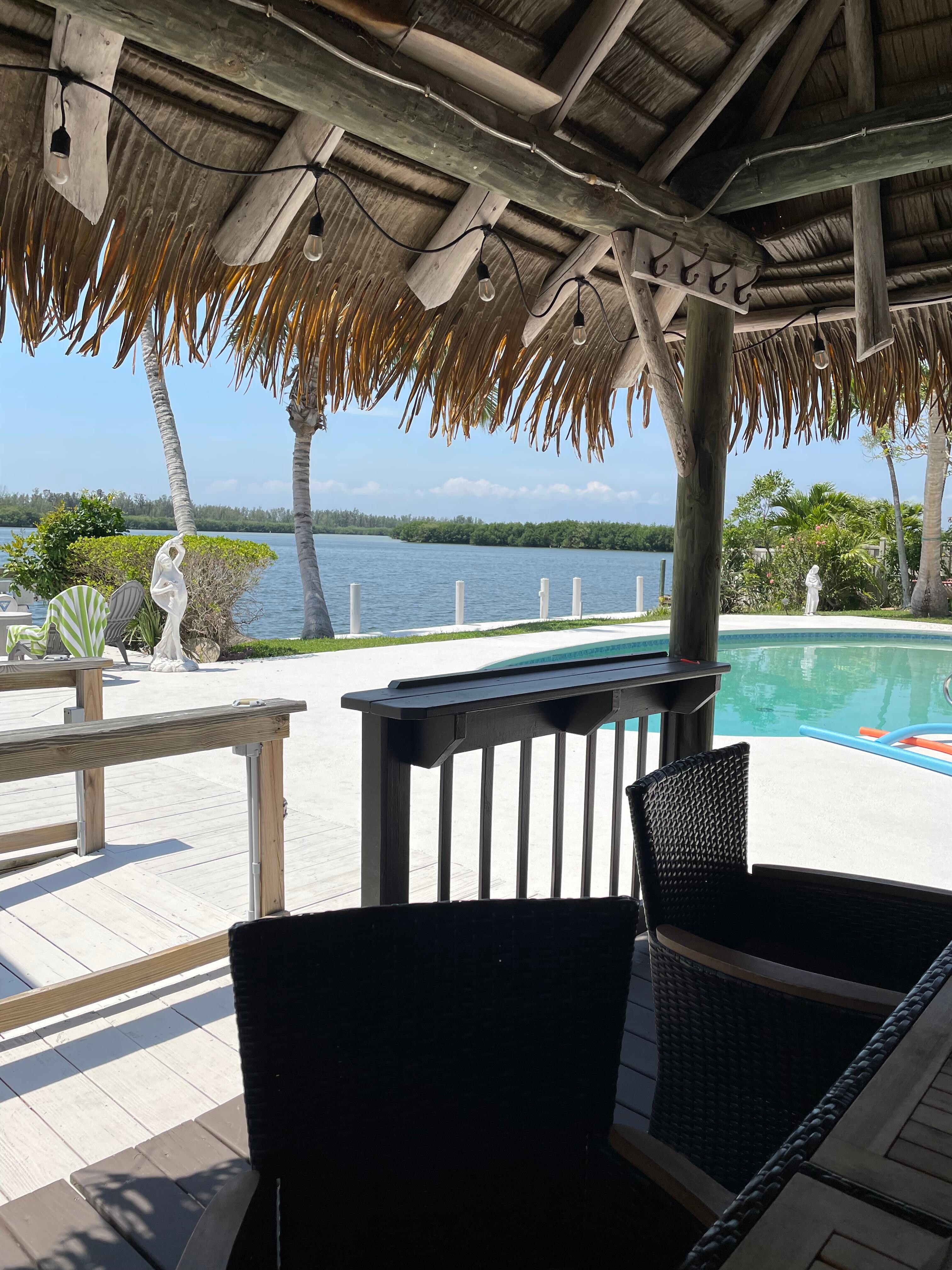 View from outdoor kitchen