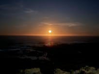 Setting moon close to daybreak.