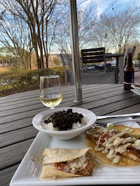 Dinner overlooking the pond