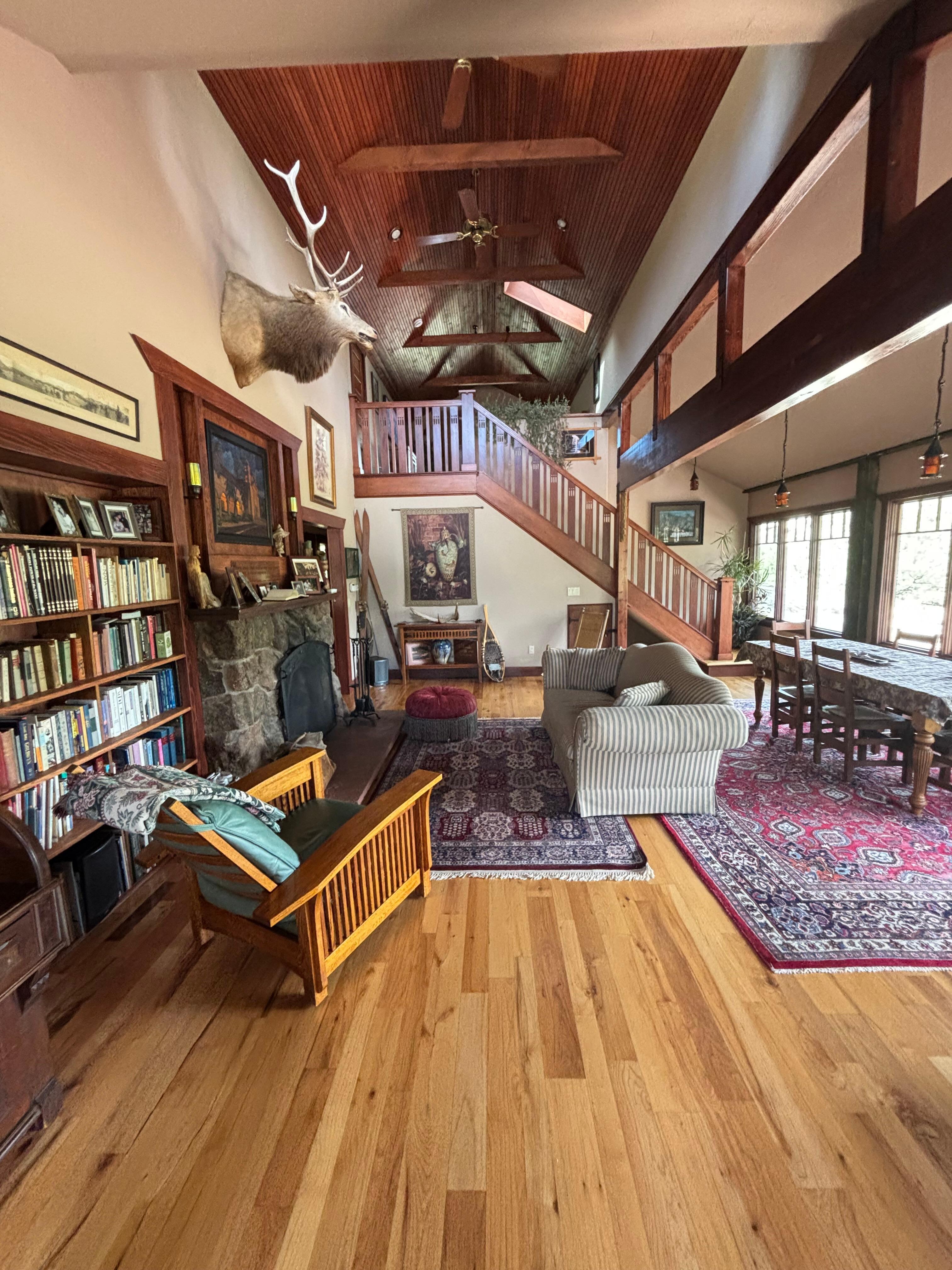 Walk into a beautiful cabin. 