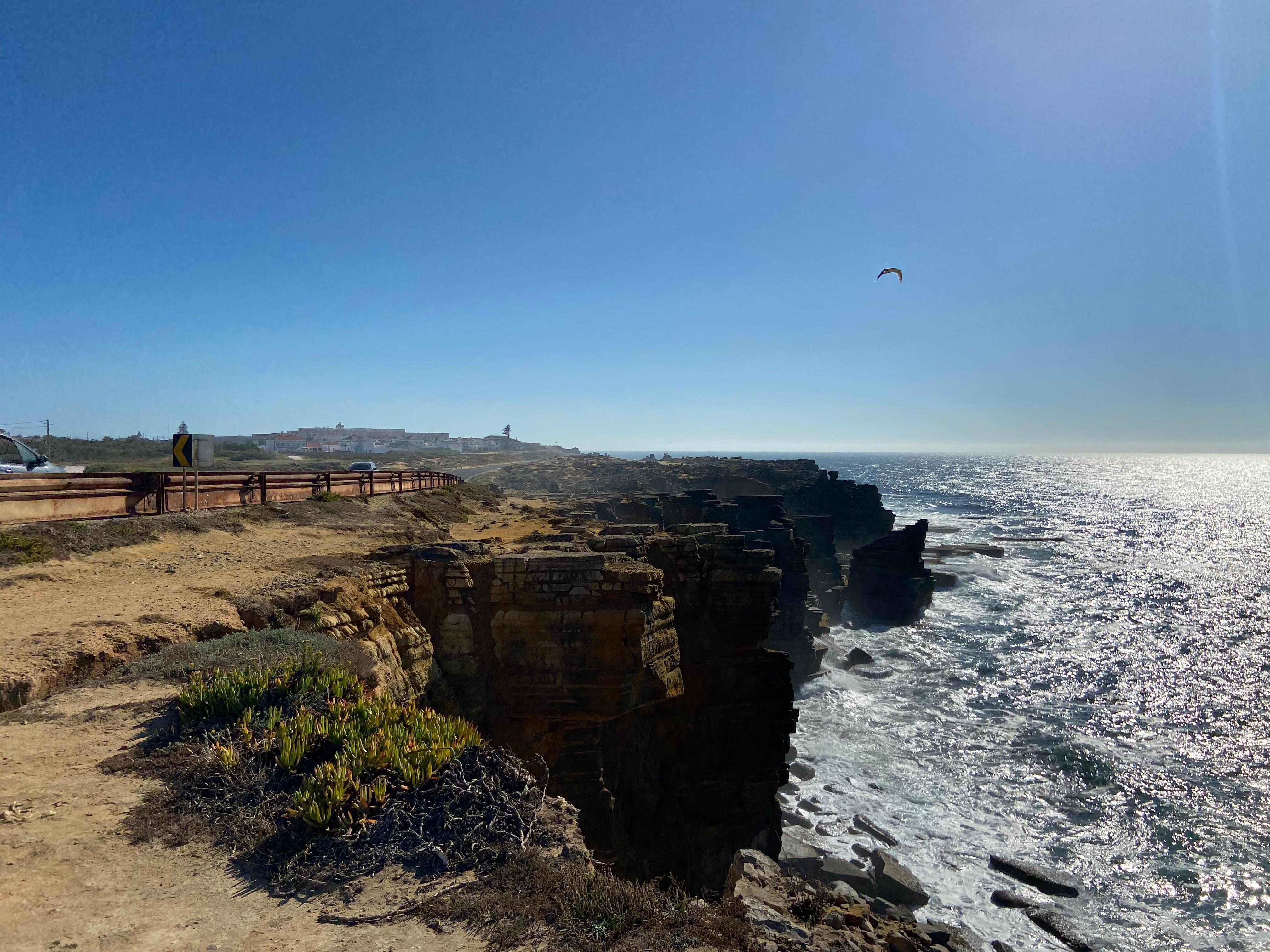 View from road of ocean