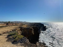 View from road of ocean