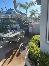 Grilling and chilling on the patio with Papa