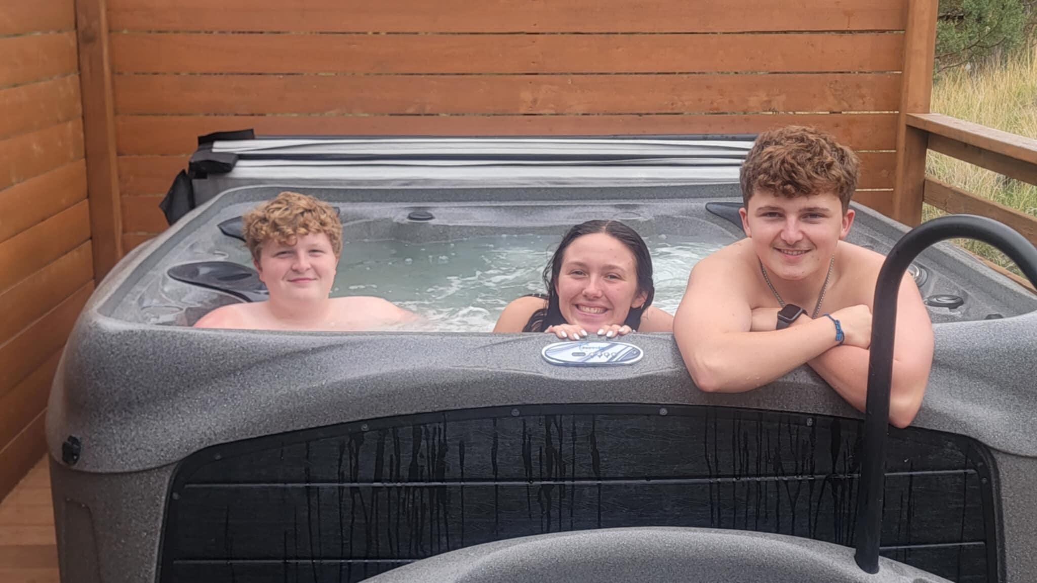 Your whole family will enjoy the hot tub!