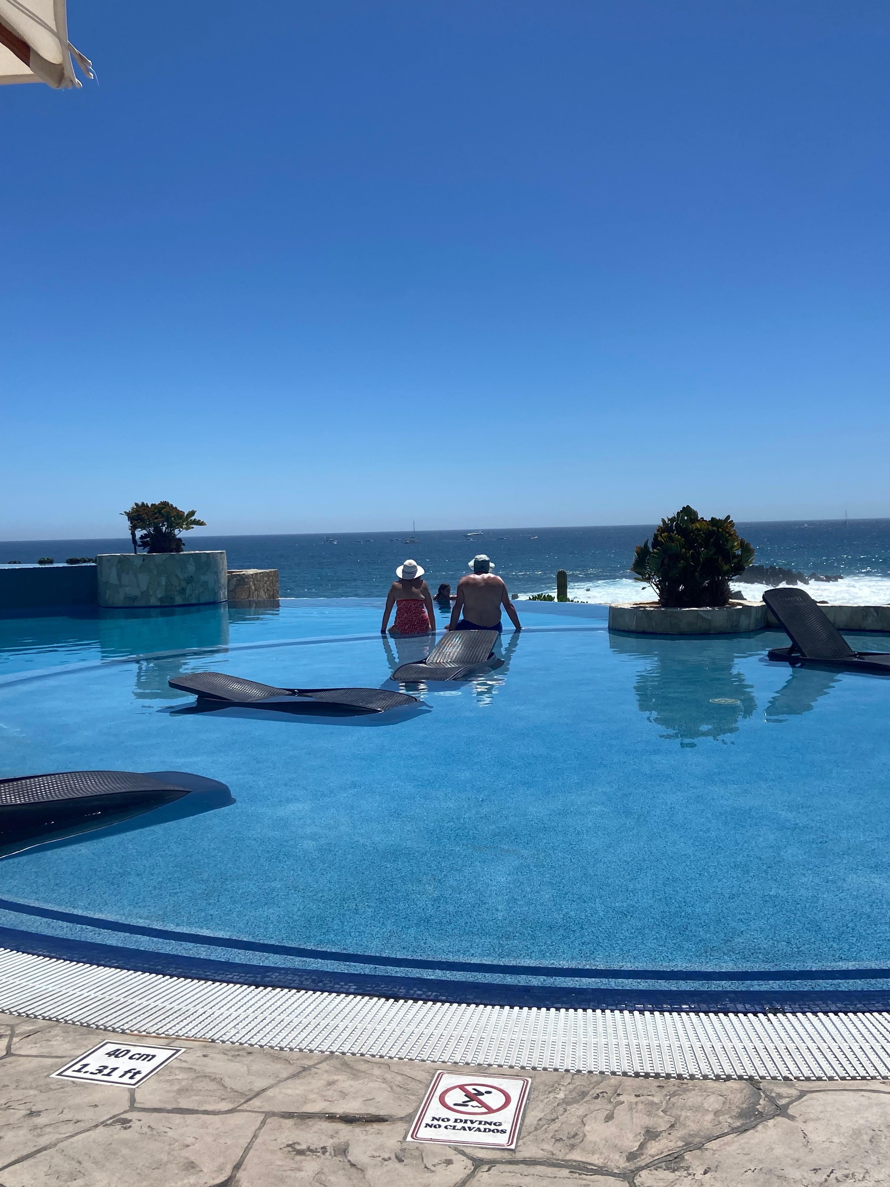 Watching whales poolside