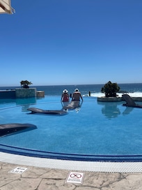 Watching whales poolside