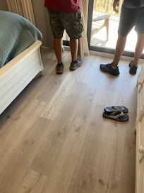 Workers trying to seal sliders from bugs crawling for 2 days