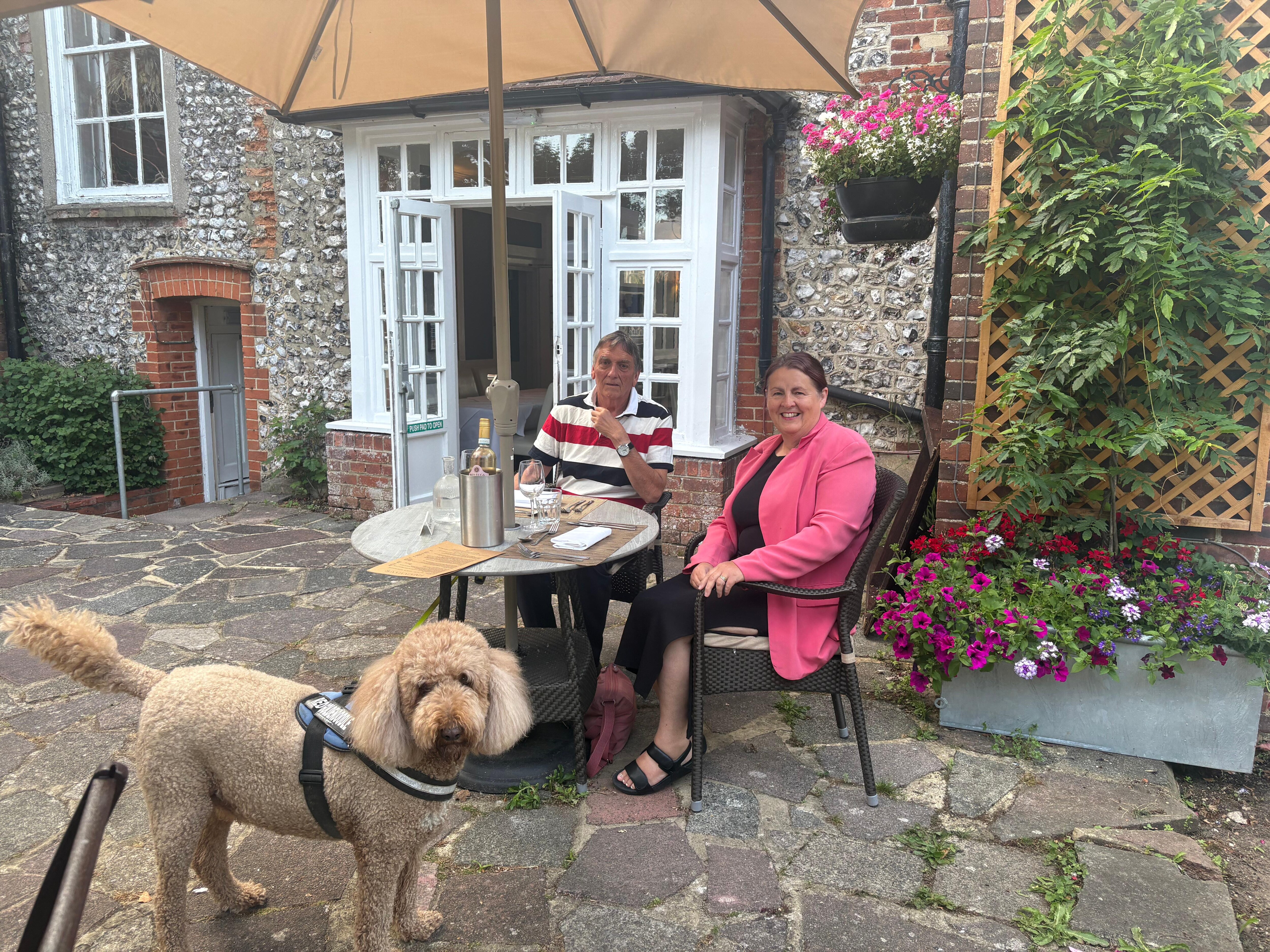 Romantic meal in garden