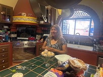 Wife enjoying house.