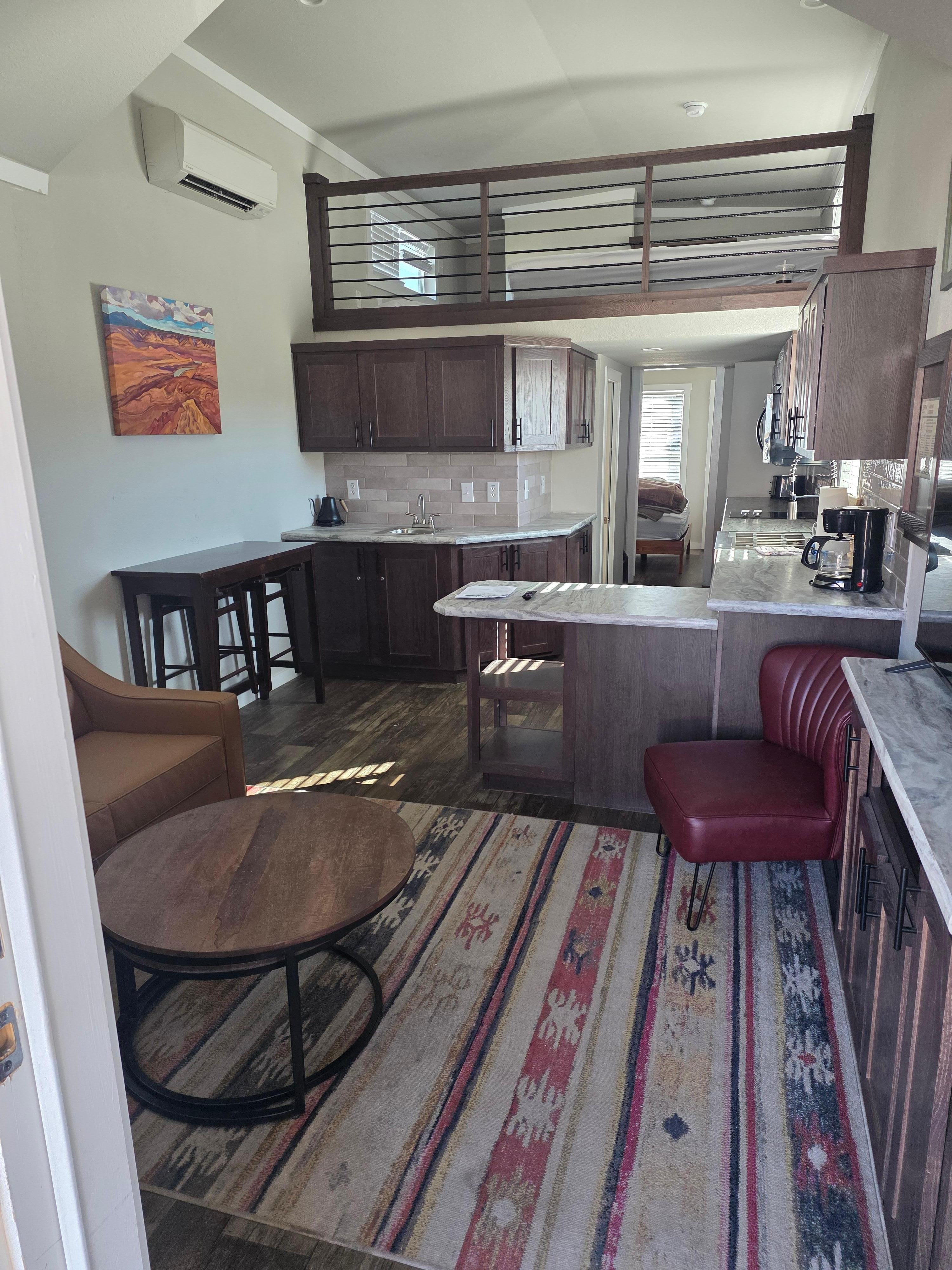 My teens loved the queen sized loft bed. 