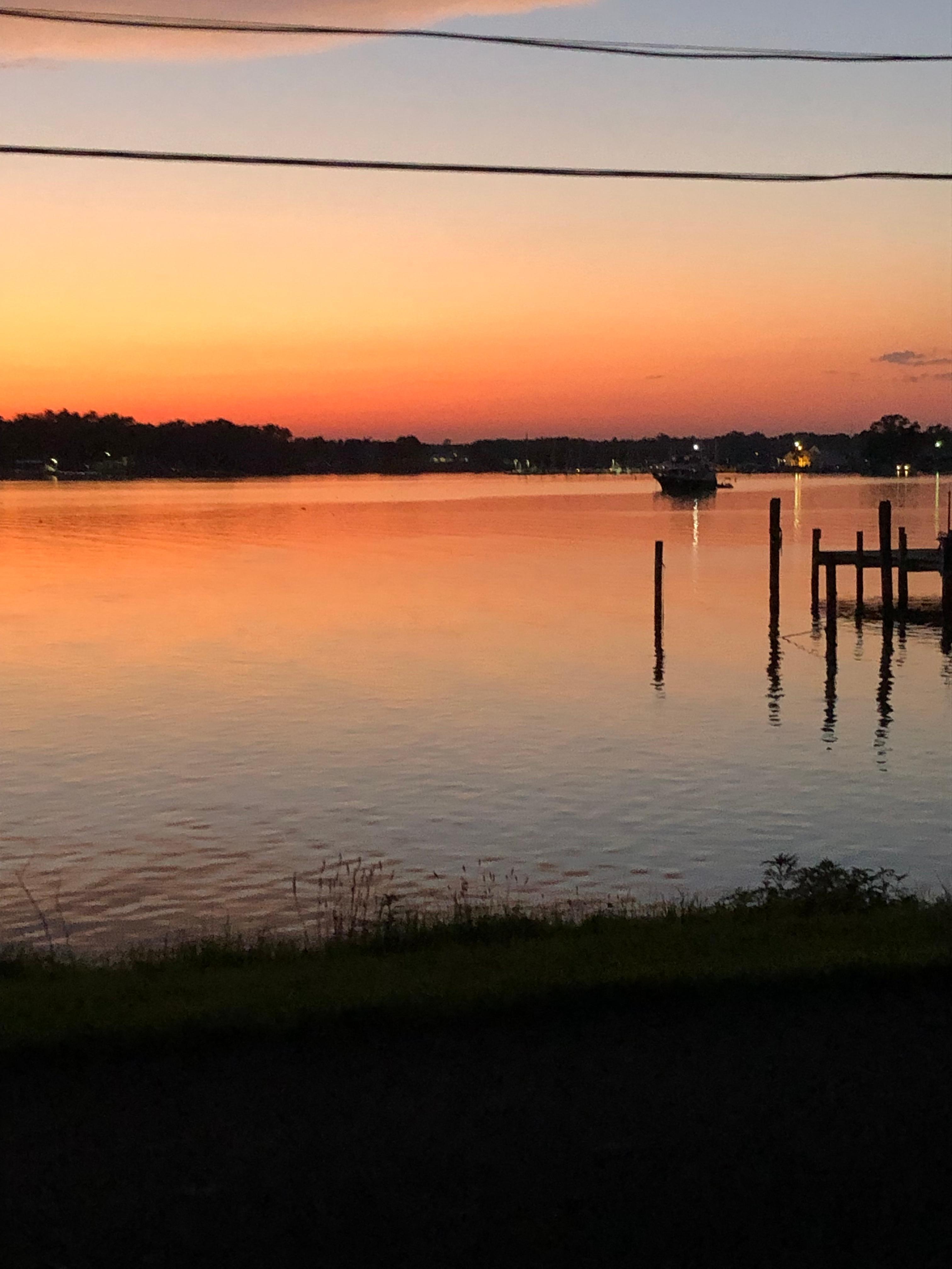 Sunset on the creek down the street from the house.
