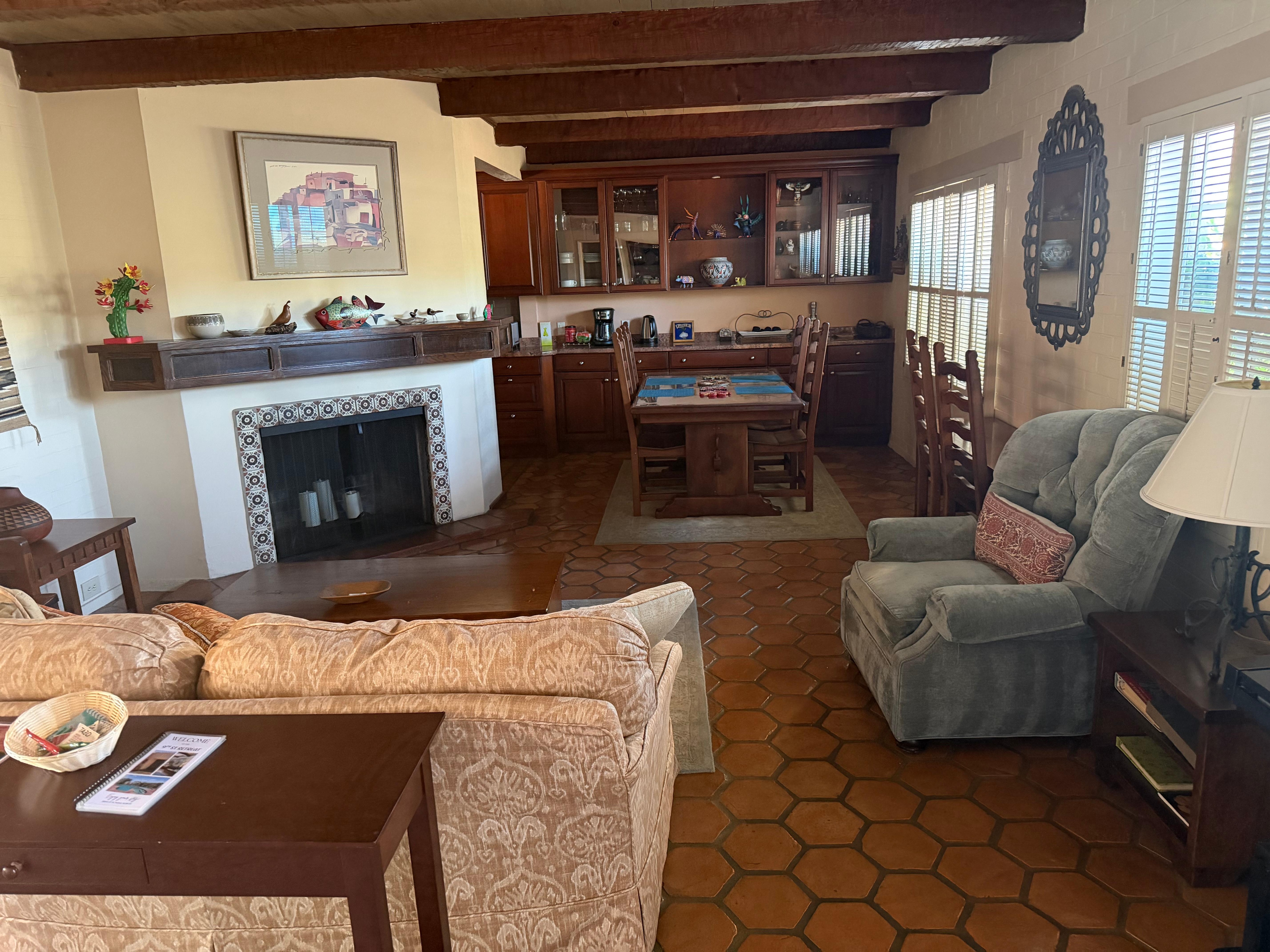 Living room and dining area