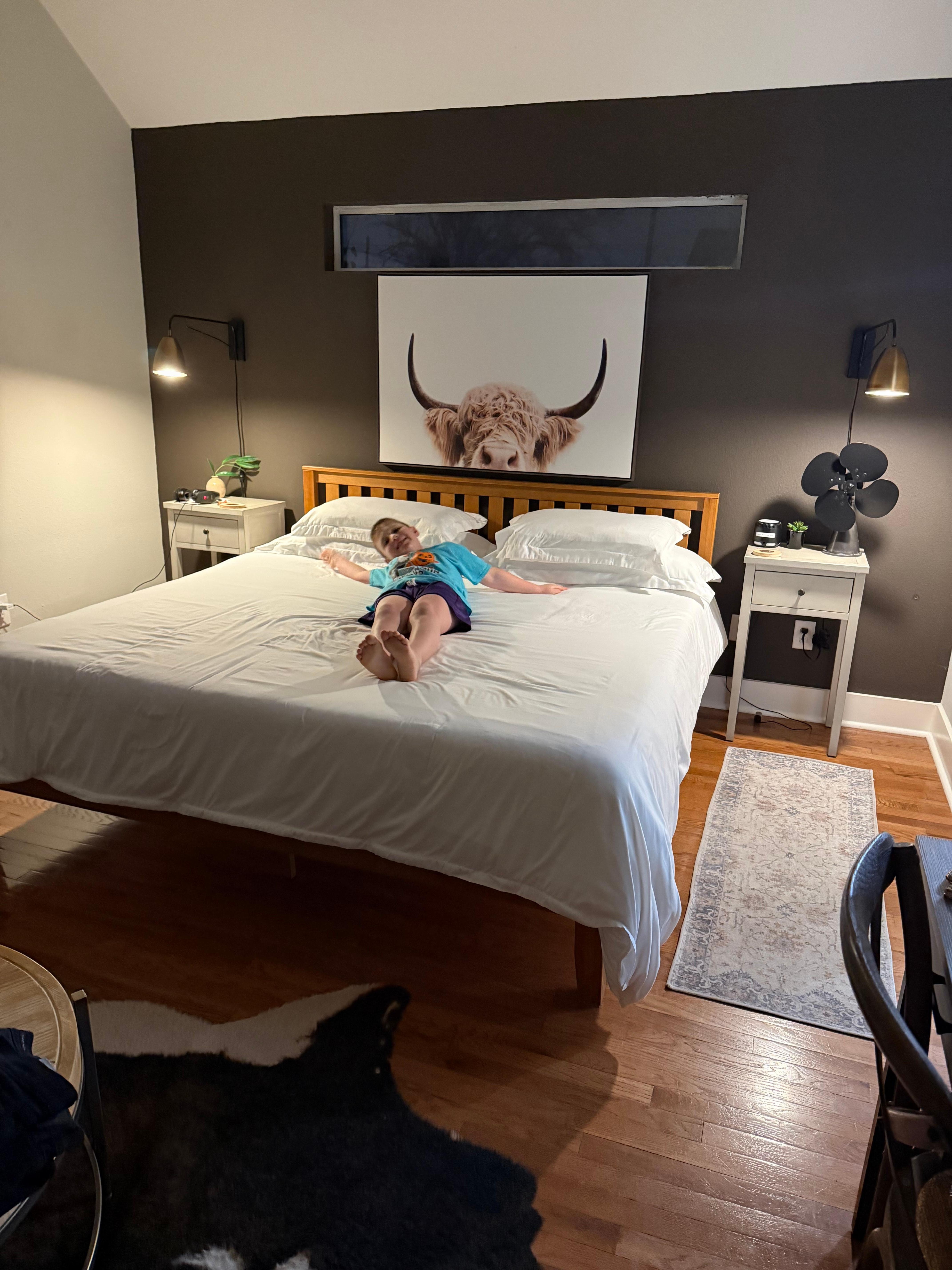 My grandson was at home