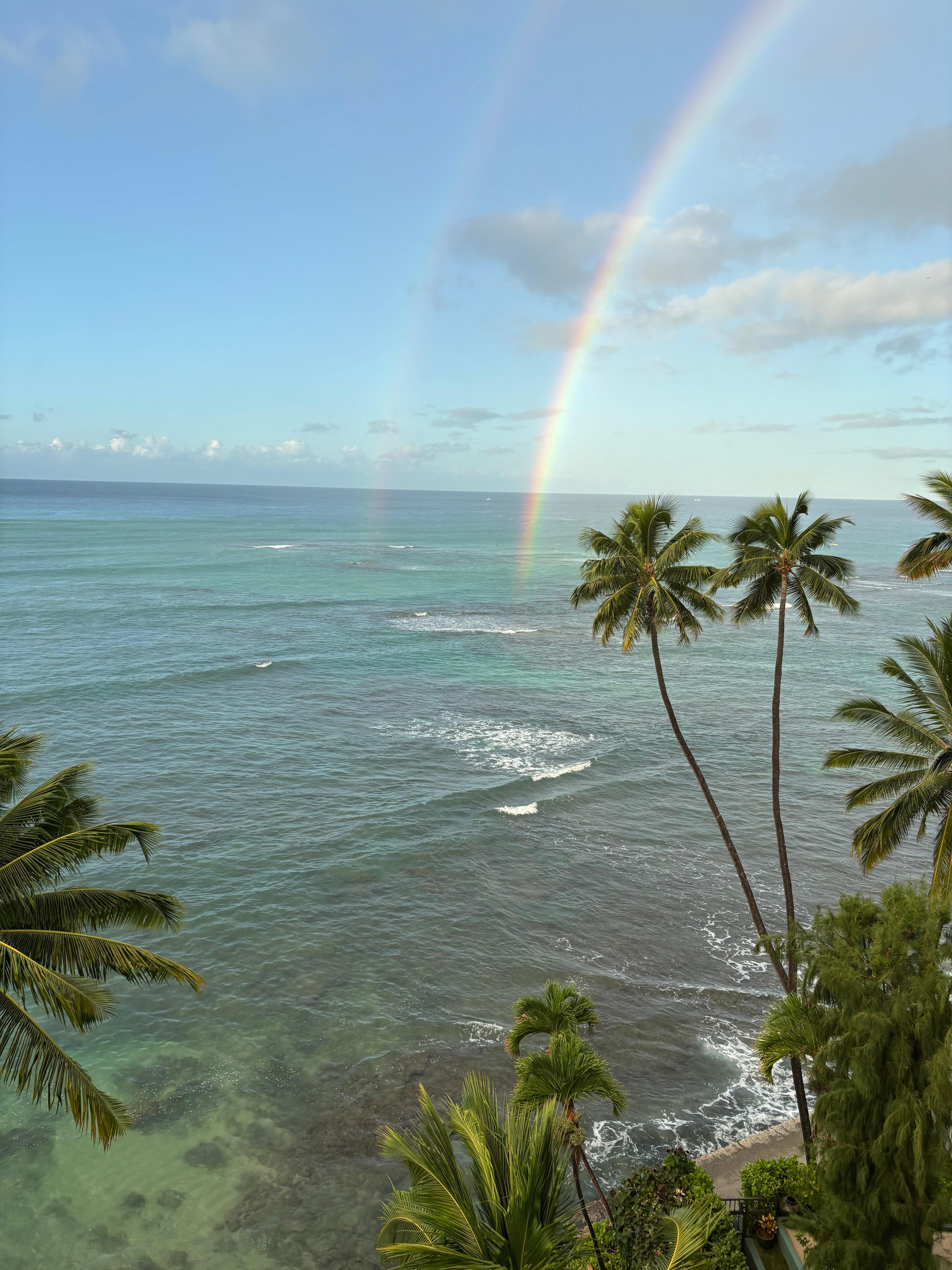Double rainbow in morning